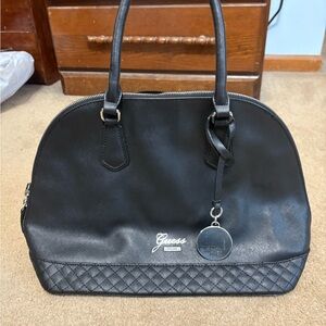 Guess Black Quilted Satchel Bag